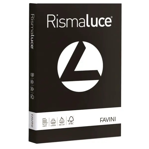 Carta Colorata Rismaluce Favini A4 Nero 200 gr / 125 Fogli