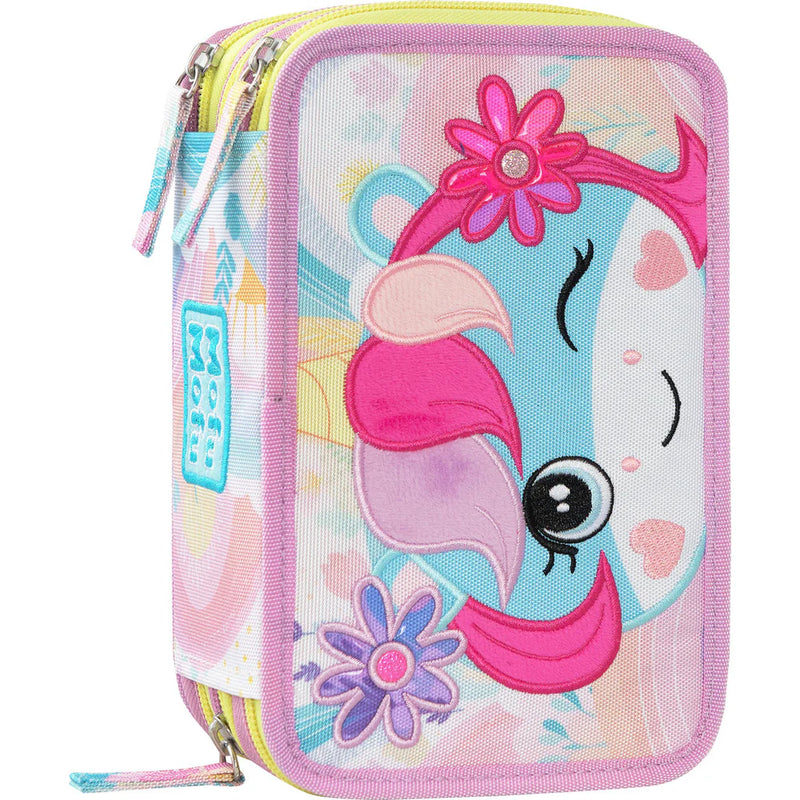 Astuccio 3 Zip Unicorno Mofumofu