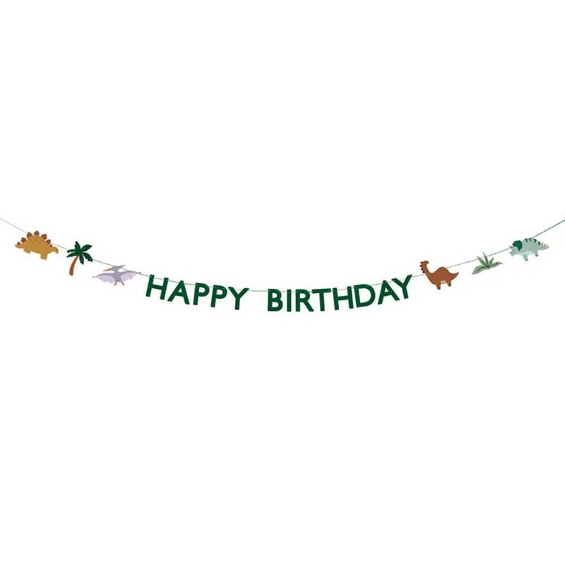 Festone in Carta Dinosauri Happy Birthday Multicolor 300 cm