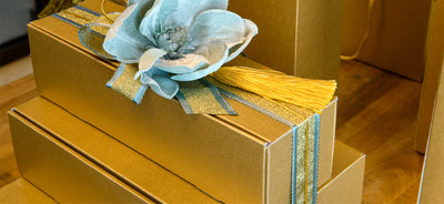 Scatola Gift Maxi Porta Bottiglia Champagne Fibra Oro 340 x 100 x 100 mm