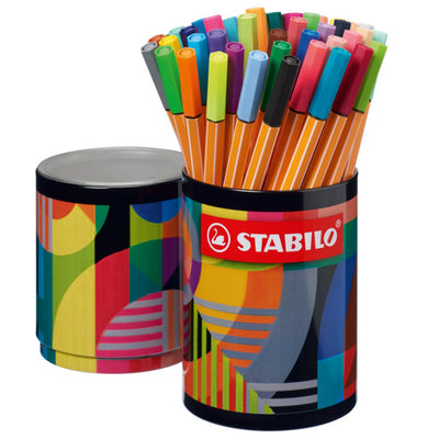 Barattolo in Metallo di Fineliner Stabilo Point 88 Arty Line - 45 pezzi