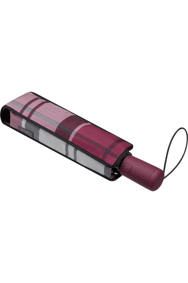 Ombrello Samsonite Alu Drop S con Apertura e Chiusura Automatica Garnet Red Check