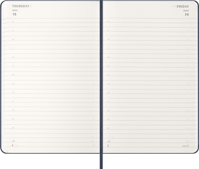 Agenda 12 Mesi Giornaliera Moleskine Large con Copertina Rigida Blu Zaffiro 2026