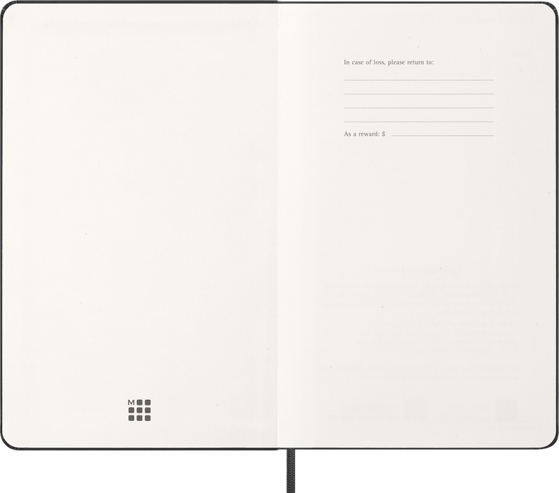 Agenda 12 Mesi Giornaliera Moleskine Large con Copertina Rigida Nero 2026