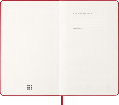 Agenda 12 Mesi Giornaliera Moleskine Large con Copertina Rigida Rosso 2026