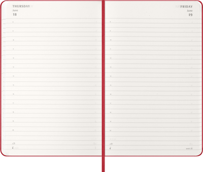 Agenda 12 Mesi Giornaliera Moleskine Large con Copertina Rigida Rosso 2026