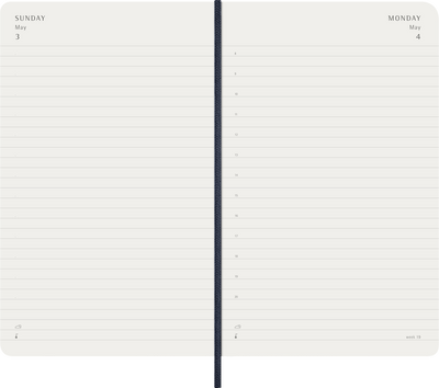 Agenda 12 Mesi Giornaliera Moleskine Large con Copertina Morbida Blu Zaffiro 2026