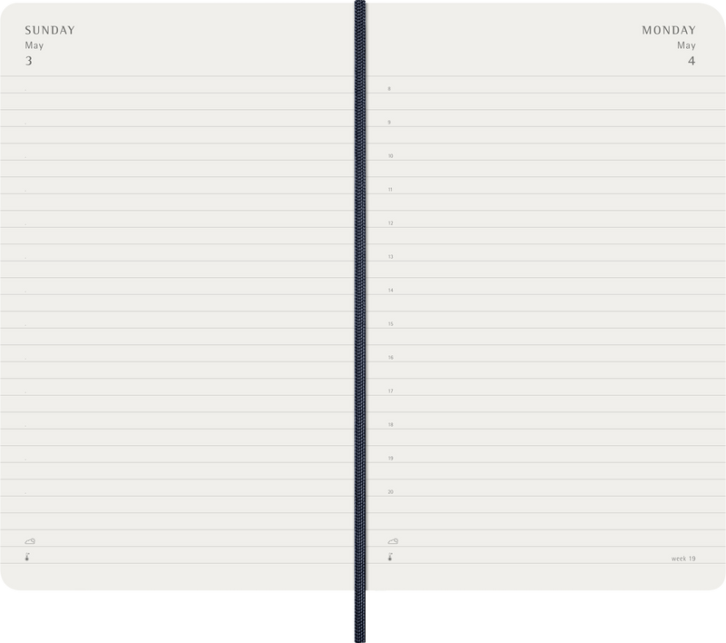 Agenda 12 Mesi Giornaliera Moleskine Large con Copertina Morbida Blu Zaffiro 2026