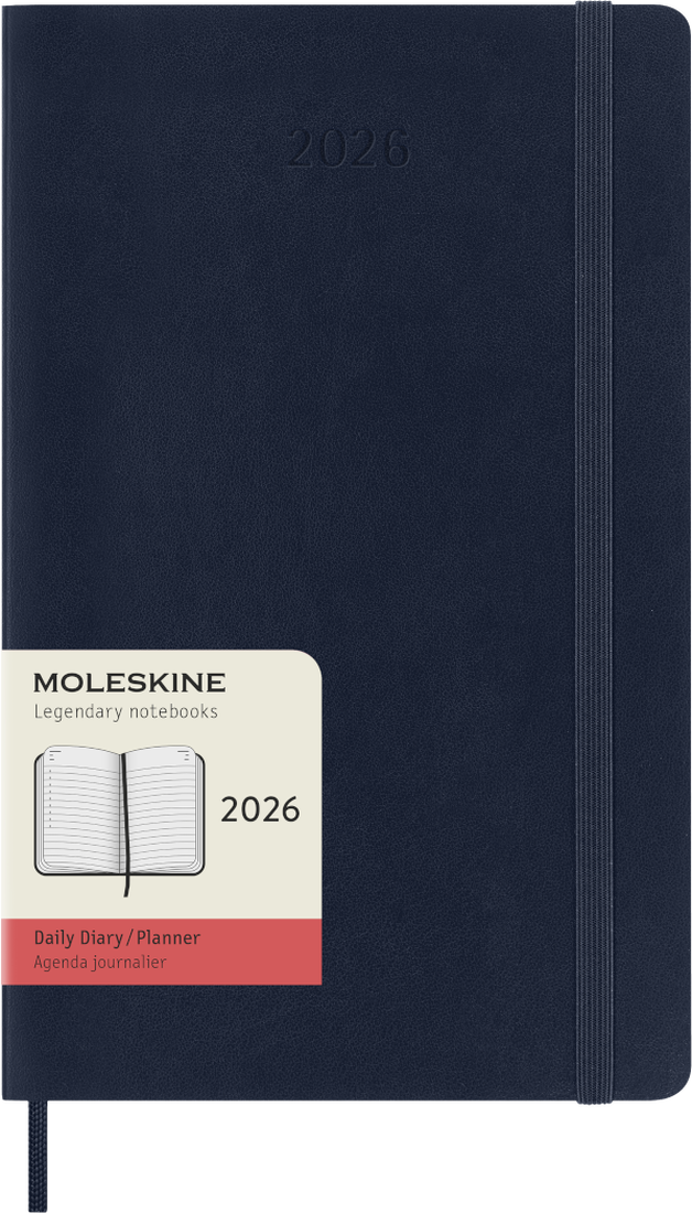 Agenda 12 Mesi Giornaliera Moleskine Large con Copertina Morbida Blu Zaffiro 2026