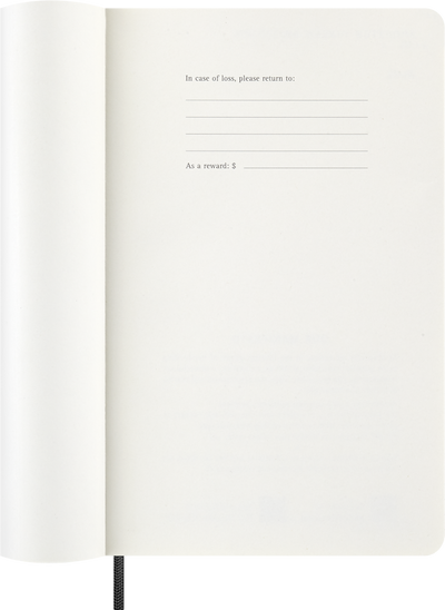 Agenda 12 Mesi Giornaliera Moleskine Large con Copertina Morbida Nero 2026