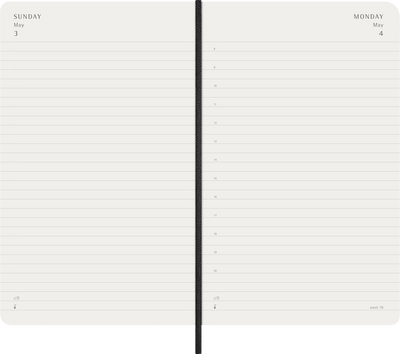 Agenda 12 Mesi Giornaliera Moleskine Large con Copertina Morbida Nero 2026