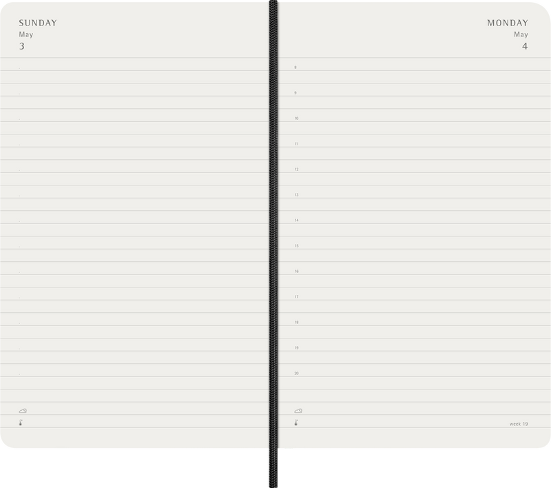 Agenda 12 Mesi Giornaliera Moleskine Large con Copertina Morbida Nero 2026
