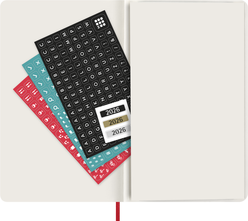 Agenda 12 Mesi Giornaliera Moleskine Large con Copertina Morbida Rosso 2026