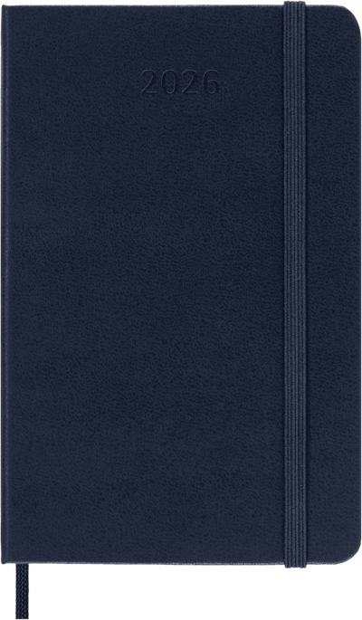Agenda 12 Mesi Giornaliera Moleskine Pocket con Copertina Rigida Blu Zaffiro 2026