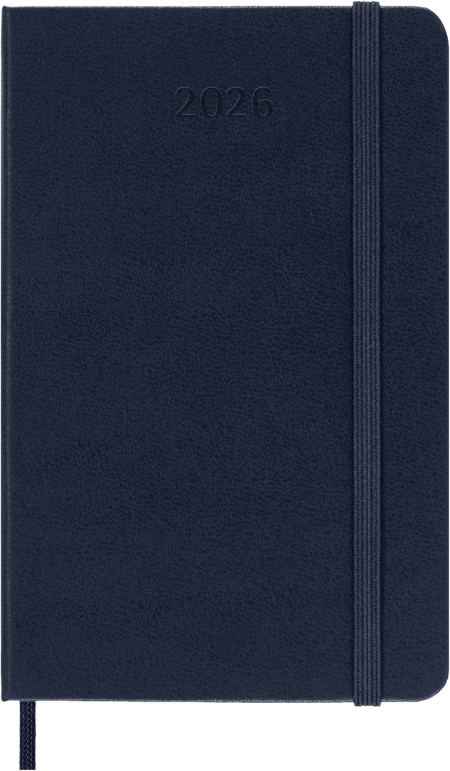 Agenda 12 Mesi Giornaliera Moleskine Pocket con Copertina Rigida Blu Zaffiro 2026
