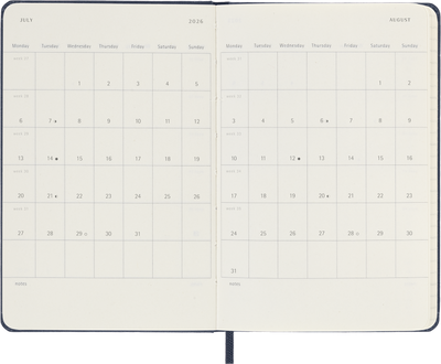 Agenda 12 Mesi Giornaliera Moleskine Pocket con Copertina Rigida Blu Zaffiro 2026