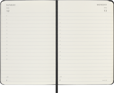 Agenda 12 Mesi Giornaliera Moleskine Pocket con Copertina Rigida Nero 2026