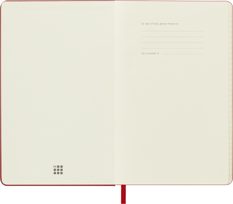 Agenda 12 Mesi Giornaliera Moleskine Pocket con Copertina Rigida Rosso 2026