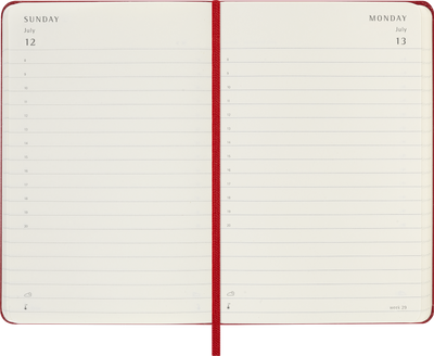 Agenda 12 Mesi Giornaliera Moleskine Pocket con Copertina Rigida Rosso 2026
