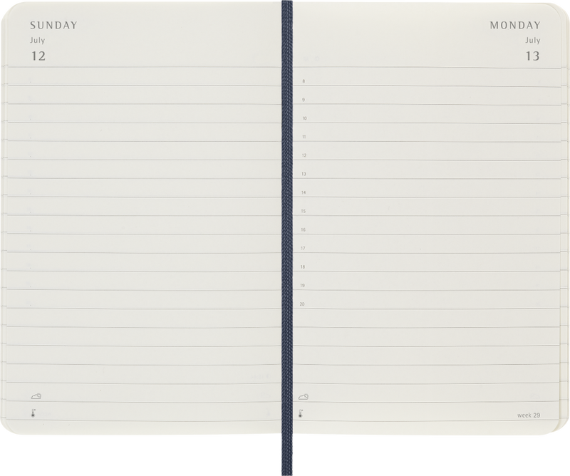 Agenda 12 Mesi Giornaliera Moleskine Pocket con Copertina Morbida Blu Zaffiro 2026