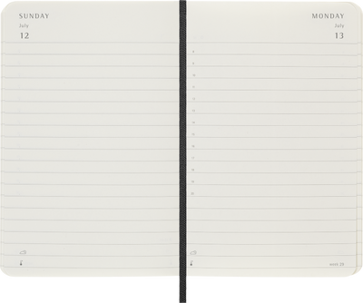 Agenda 12 Mesi Giornaliera Moleskine Pocket con Copertina Morbida Nero 2026