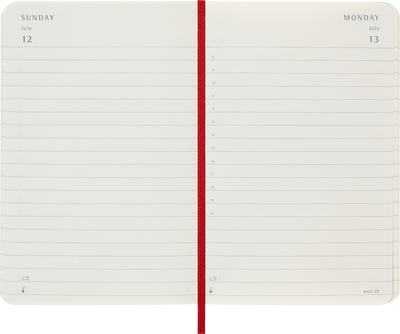 Agenda 12 Mesi Giornaliera Moleskine Pocket con Copertina Morbida Rosso 2026