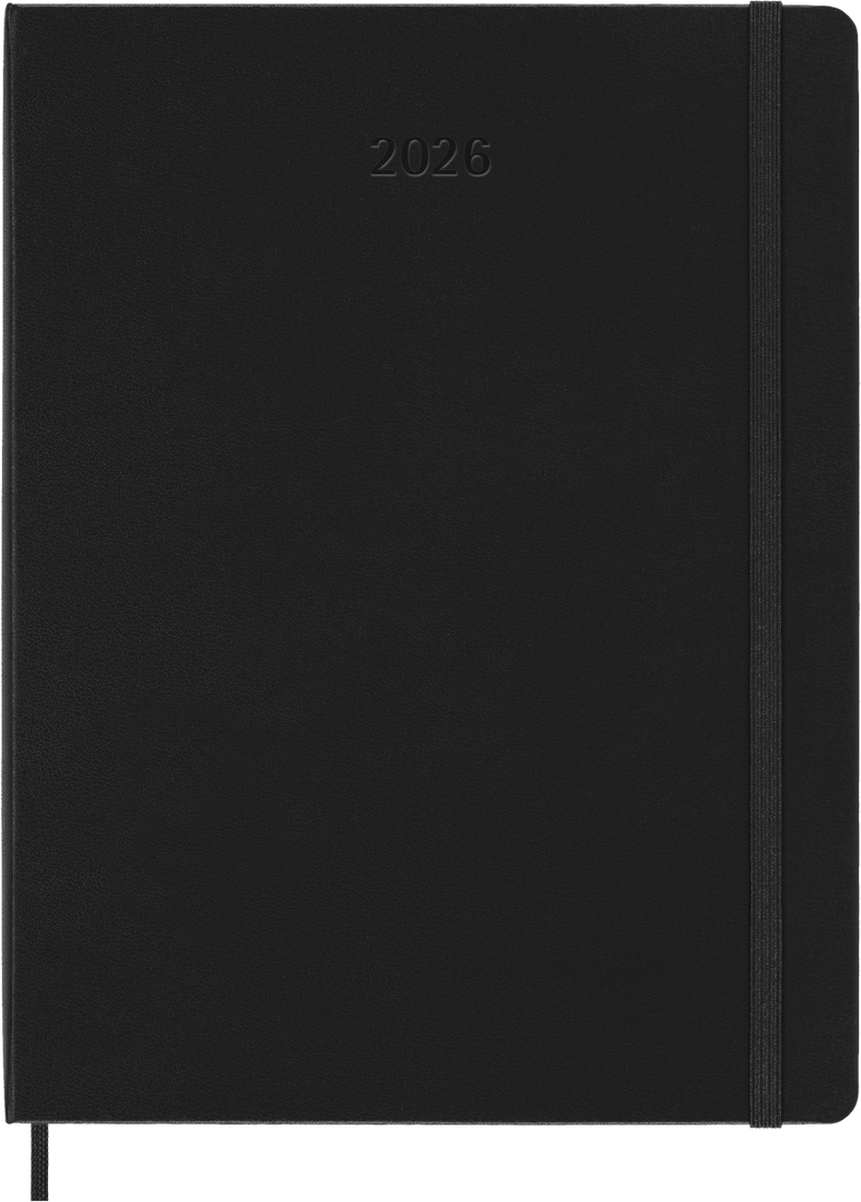 Agenda 12 Mesi Pro Settimanale Verticale Moleskine XL con Copertina Rigida Nero 2026