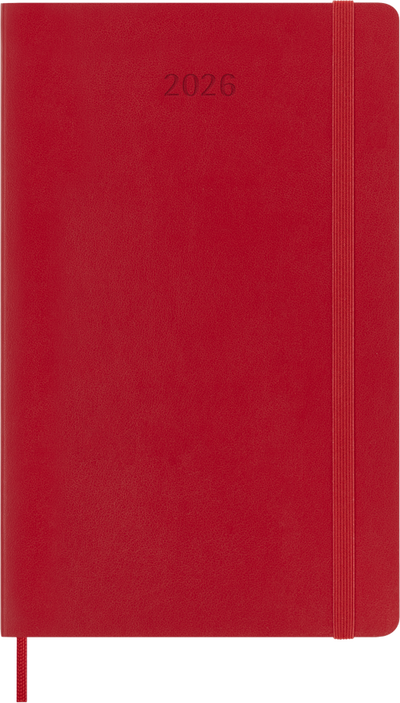 Agenda 12 Mesi Settimanale Moleskine Large con Copertina Morbida Rosso 2026