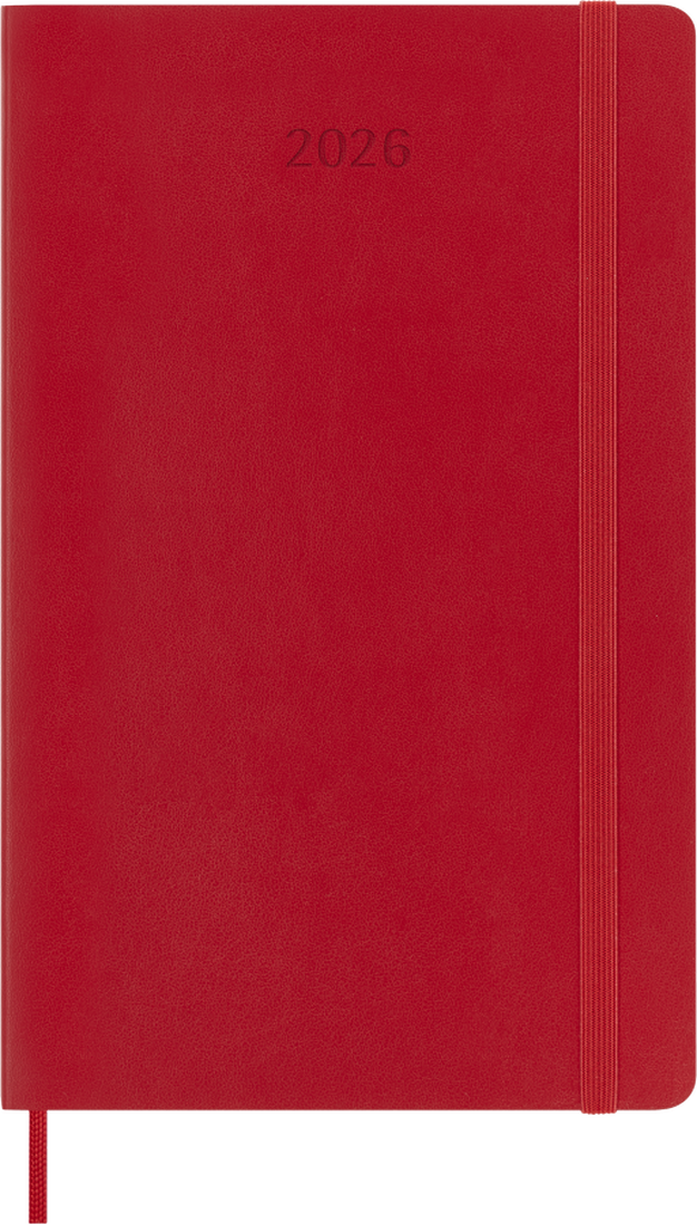 Agenda 12 Mesi Settimanale Moleskine Large con Copertina Morbida Rosso 2026