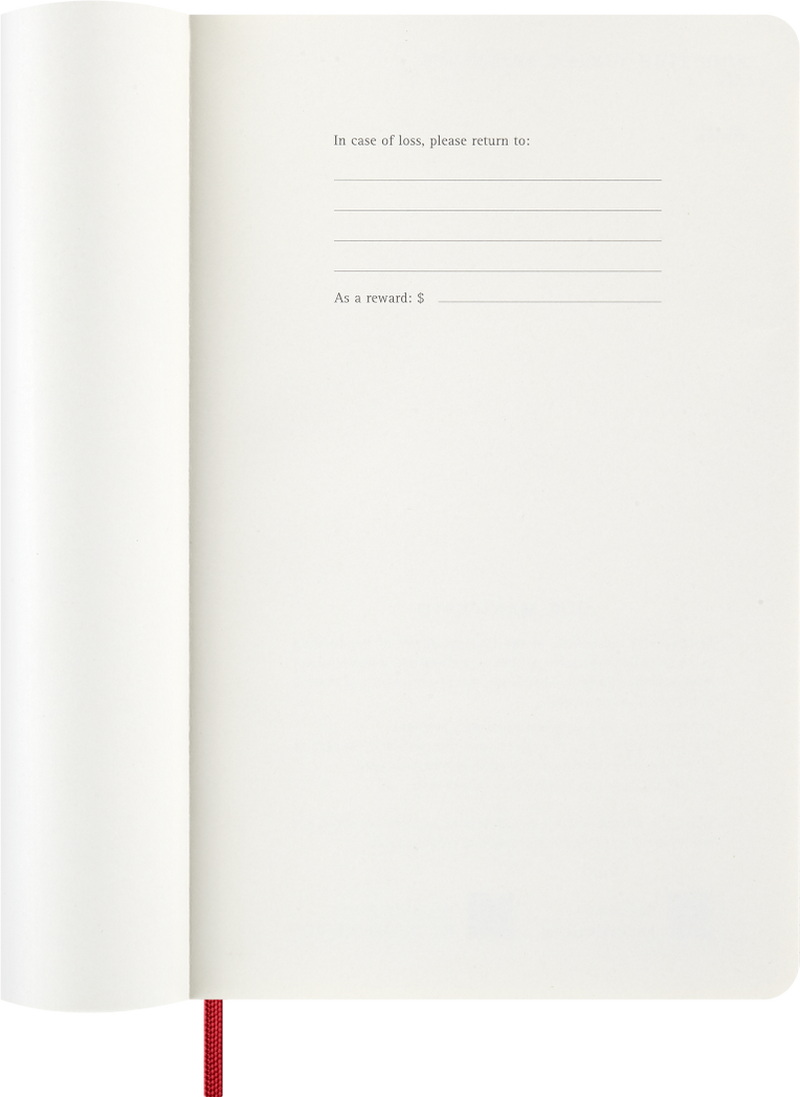 Agenda 12 Mesi Settimanale Moleskine Large con Copertina Morbida Rosso 2026