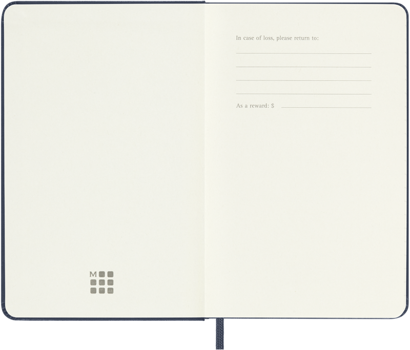 Agenda 12 Mesi Settimanale Moleskine Pocket con Copertina Rigida Blu Zaffiro 2026