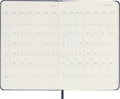 Agenda 12 Mesi Settimanale Moleskine Pocket con Copertina Rigida Blu Zaffiro 2026