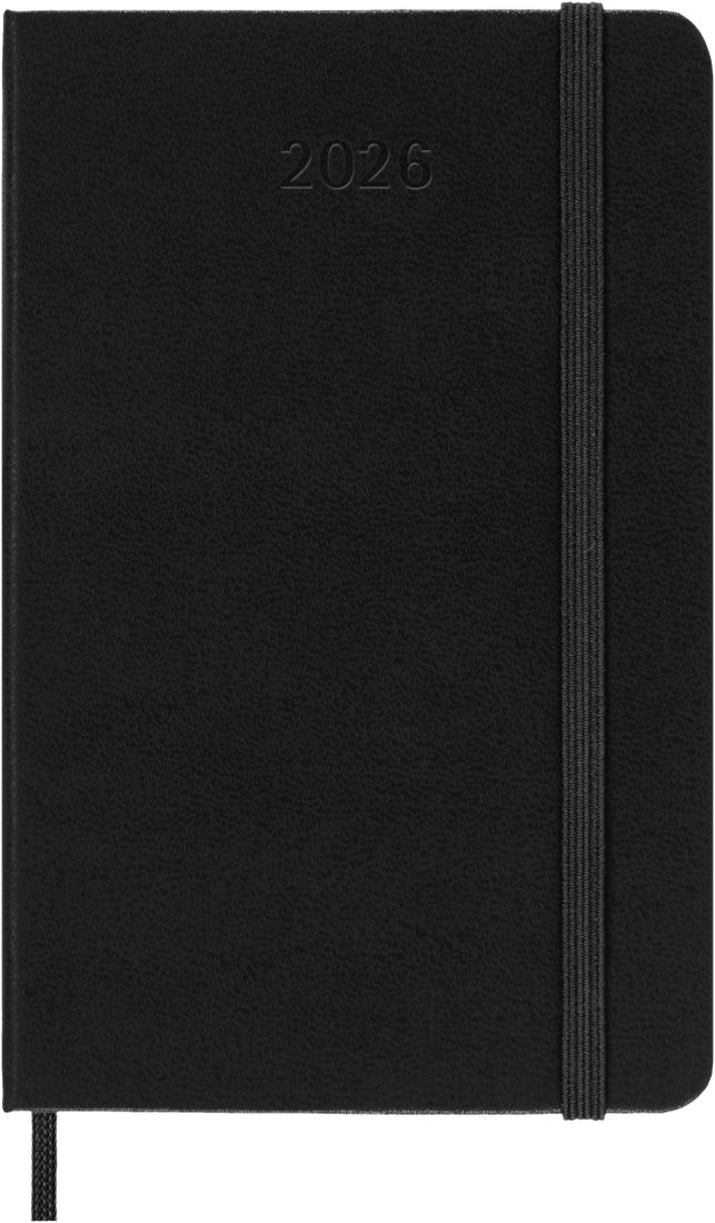 Agenda 12 Mesi Settimanale Moleskine Pocket con Copertina Rigida Nero 2026