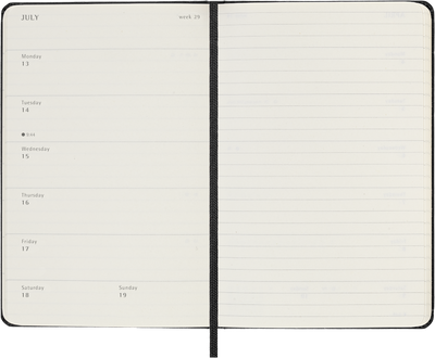 Agenda 12 Mesi Settimanale Moleskine Pocket con Copertina Rigida Nero 2026