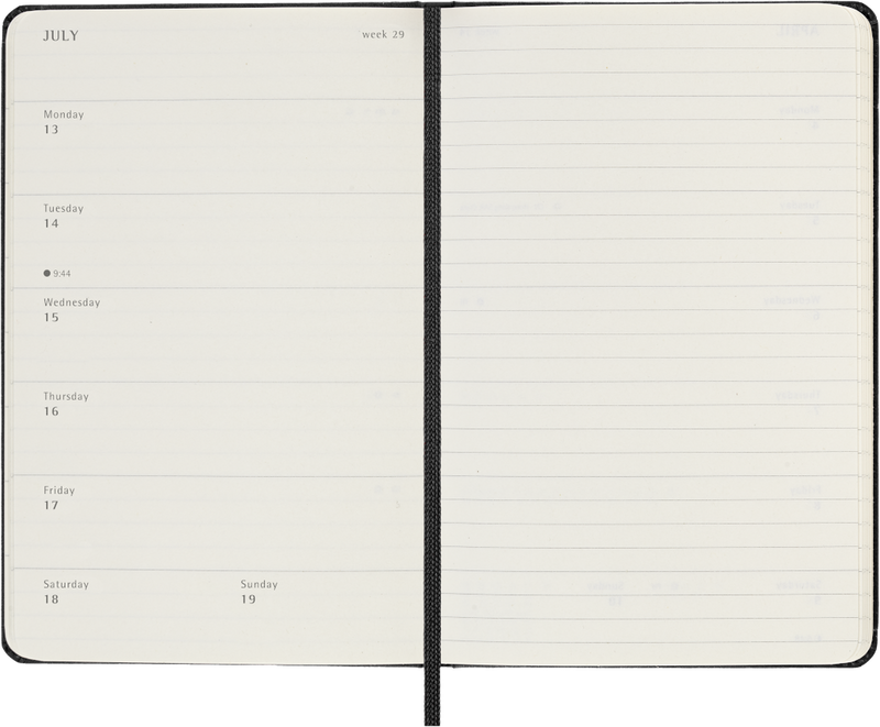 Agenda 12 Mesi Settimanale Moleskine Pocket con Copertina Rigida Nero 2026