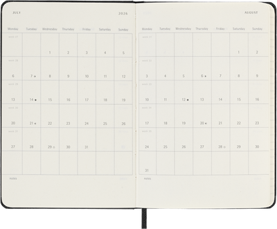 Agenda 12 Mesi Settimanale Moleskine Pocket con Copertina Rigida Nero 2026