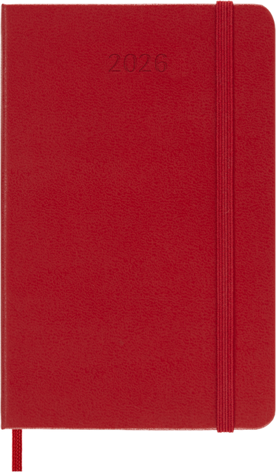 Agenda 12 Mesi Settimanale Moleskine Pocket con Copertina Rigida Rosso 2026