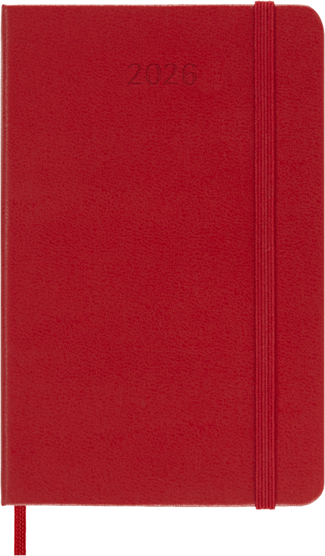 Agenda 12 Mesi Settimanale Moleskine Pocket con Copertina Rigida Rosso 2026