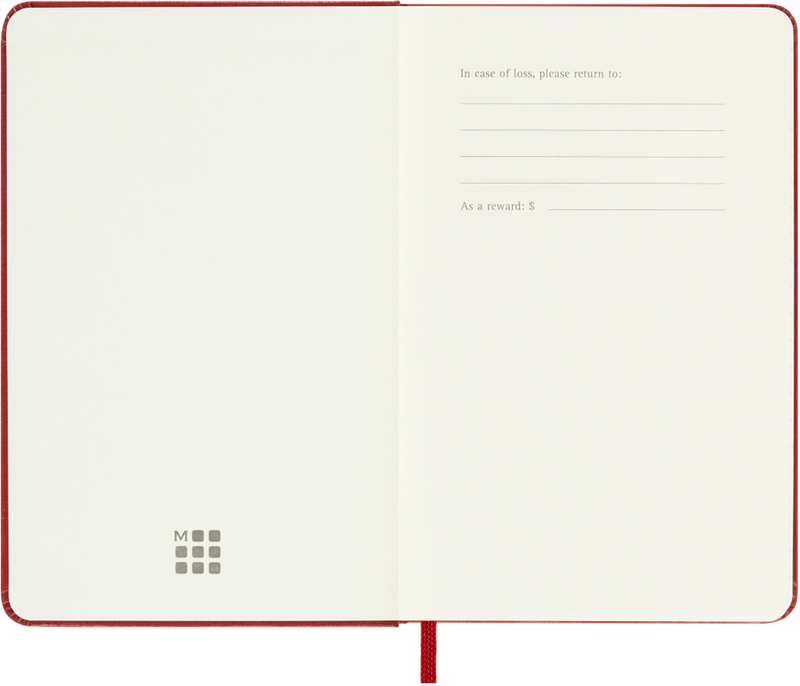 Agenda 12 Mesi Settimanale Moleskine Pocket con Copertina Rigida Rosso 2026
