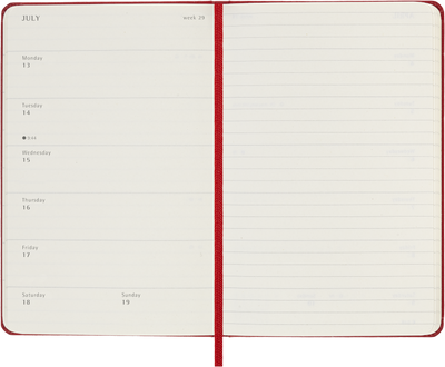 Agenda 12 Mesi Settimanale Moleskine Pocket con Copertina Rigida Rosso 2026