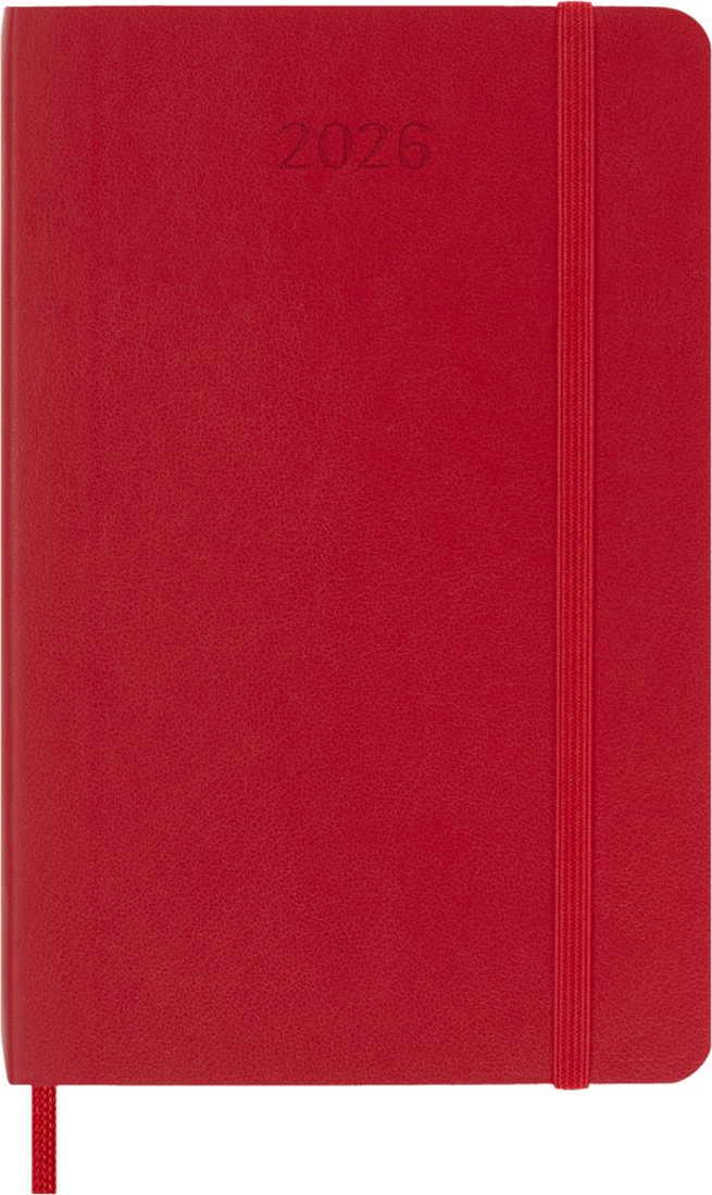 Agenda 12 Mesi Settimanale Moleskine Pocket con Copertina Morbida Rosso 2026