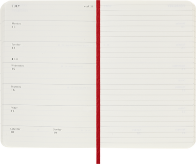 Agenda 12 Mesi Settimanale Moleskine Pocket con Copertina Morbida Rosso 2026