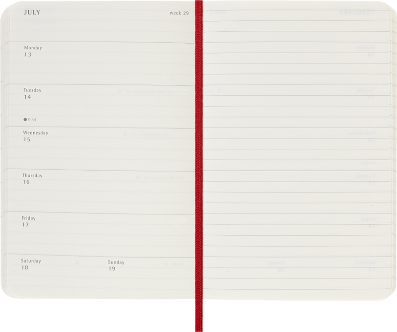Agenda 12 Mesi Settimanale Moleskine Pocket con Copertina Morbida Rosso 2026