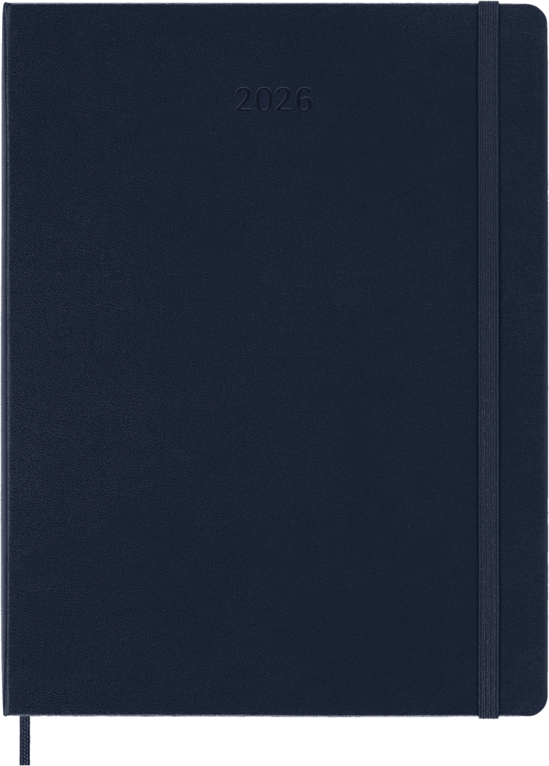 Agenda 12 Mesi Settimanale Moleskine XL con Copertina Rigida Blu Zaffiro 2026