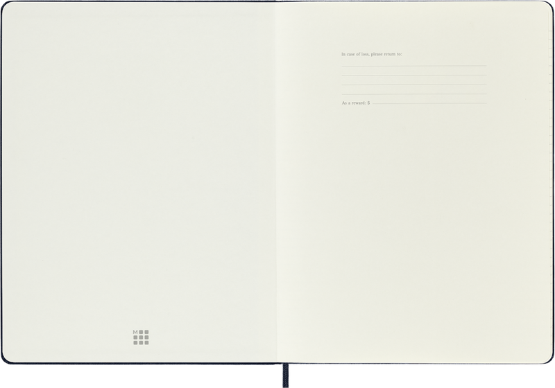Agenda 12 Mesi Settimanale Moleskine XL con Copertina Rigida Blu Zaffiro 2026