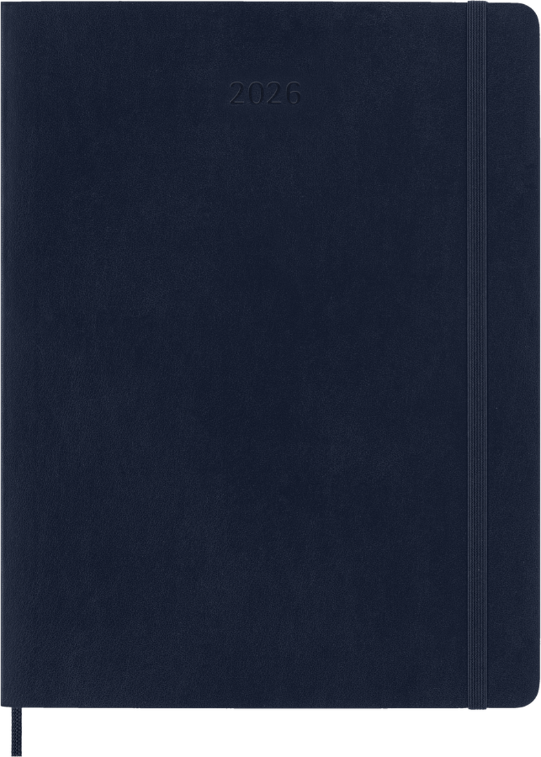 Agenda 12 Mesi Settimanale Moleskine XL con Copertina Morbida Blu Zaffiro 2026