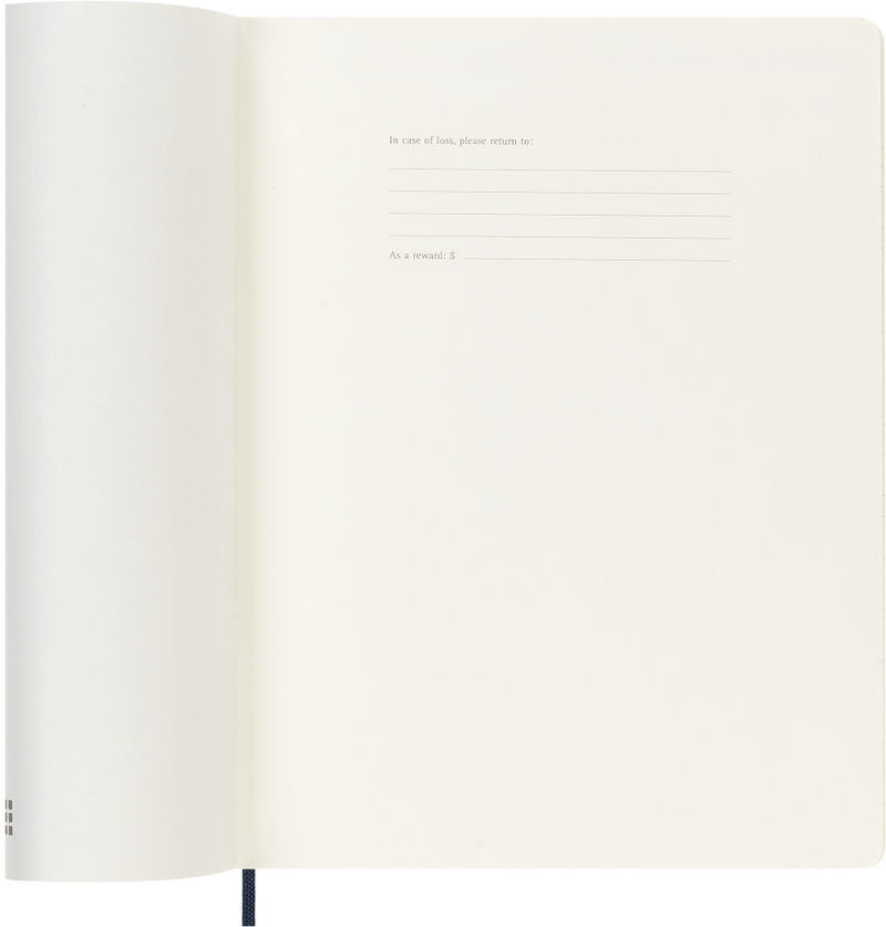 Agenda 12 Mesi Settimanale Moleskine XL con Copertina Morbida Blu Zaffiro 2026
