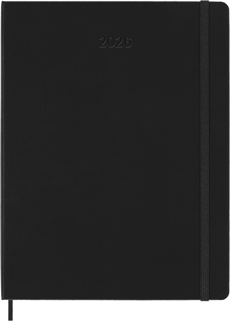Agenda 12 Mesi Settimanale Moleskine XL con Copertina Rigida Nero 2026