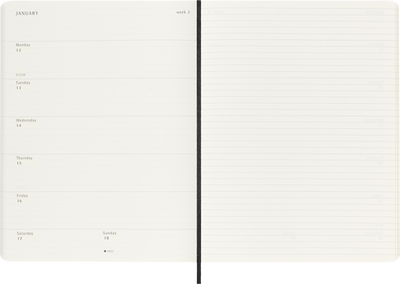 Agenda 12 Mesi Settimanale Moleskine XL con Copertina Morbida Nero 2026