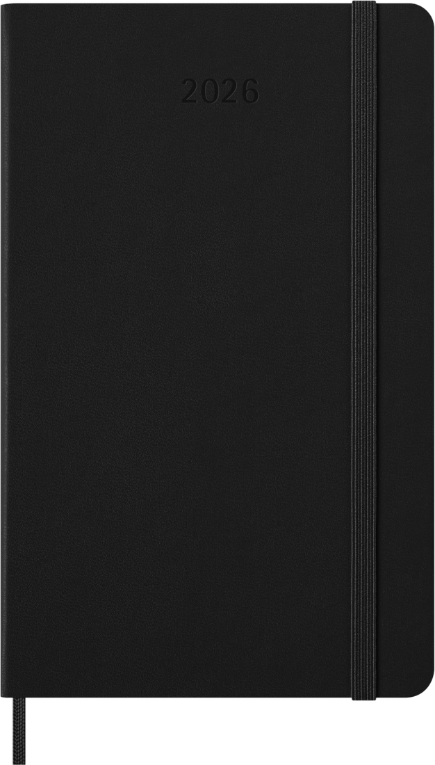 Agenda 12 Mesi Settimanale Orizzontale Moleskine Large con Copertina Rigida Nero 2026